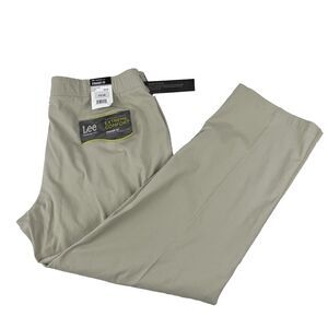 Lee Extreme Comfort Pants Mens 40x30 Light Khaki Stretch Chino Flat Front NWT
